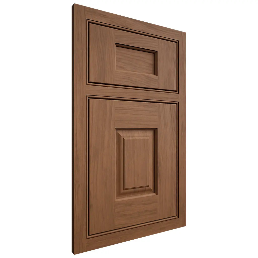 Shiloh Cabinetry Beaded Inset Summit Alder Plain Cut Walnut Door