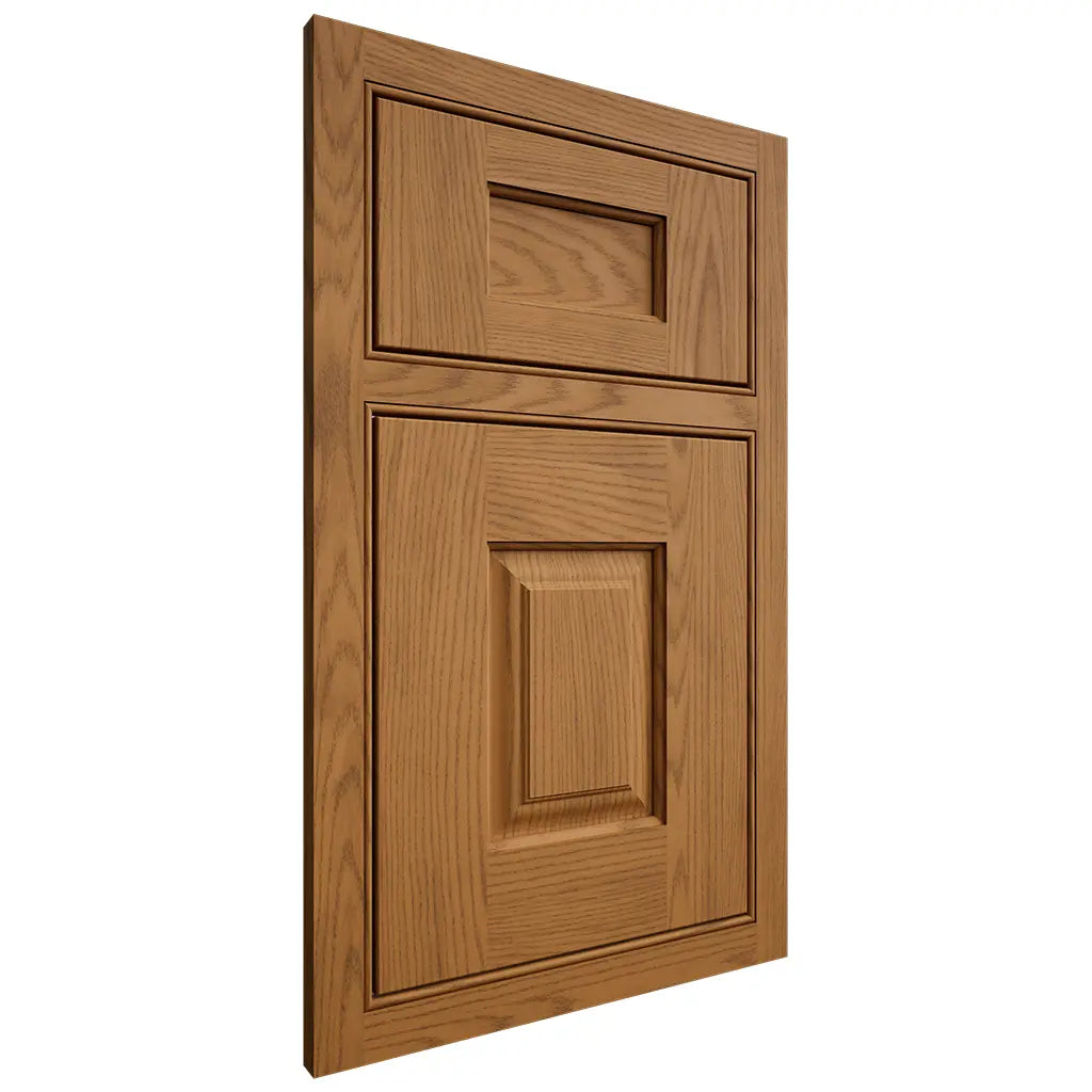 Shiloh Cabinetry Beaded Inset Summit Red Oak Plain Cut Autumn Door
