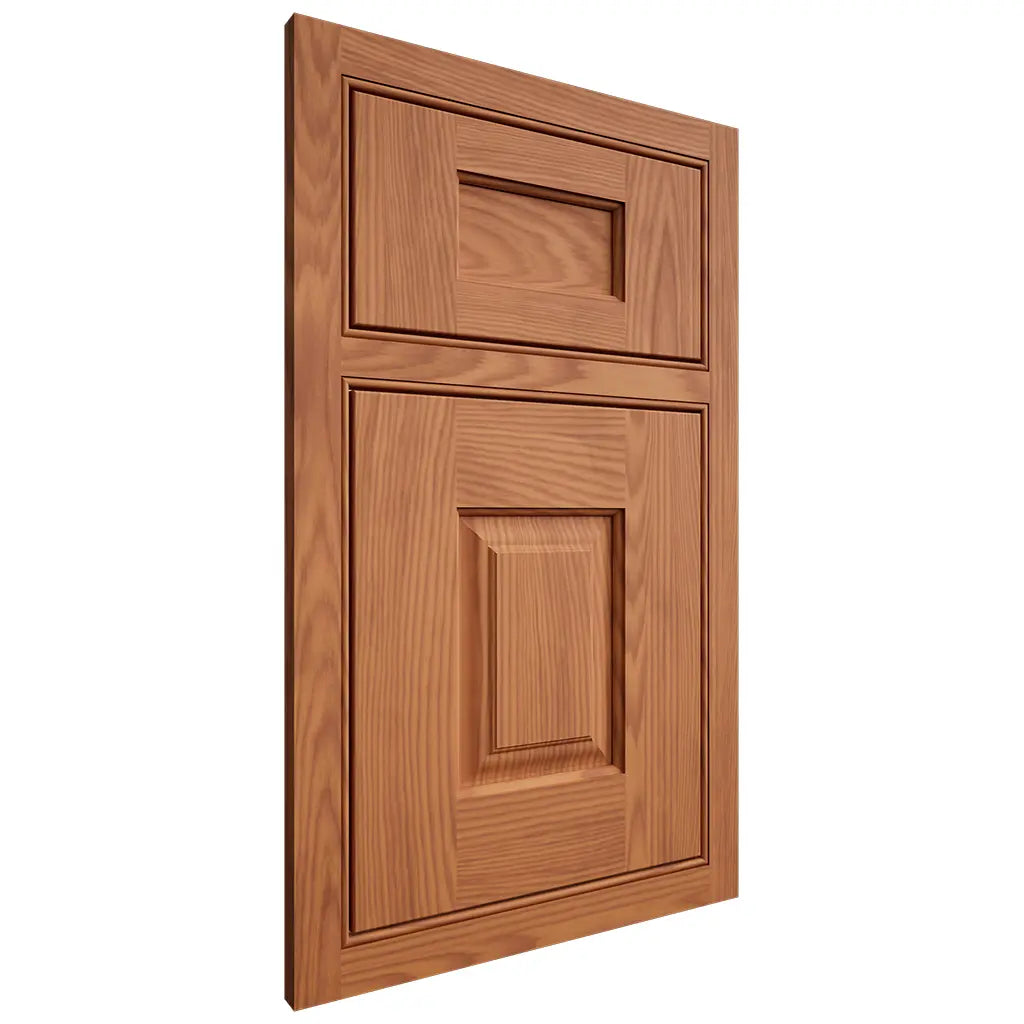 Shiloh Cabinetry Beaded Inset Summit Red Oak Plain Cut Harvest Door
