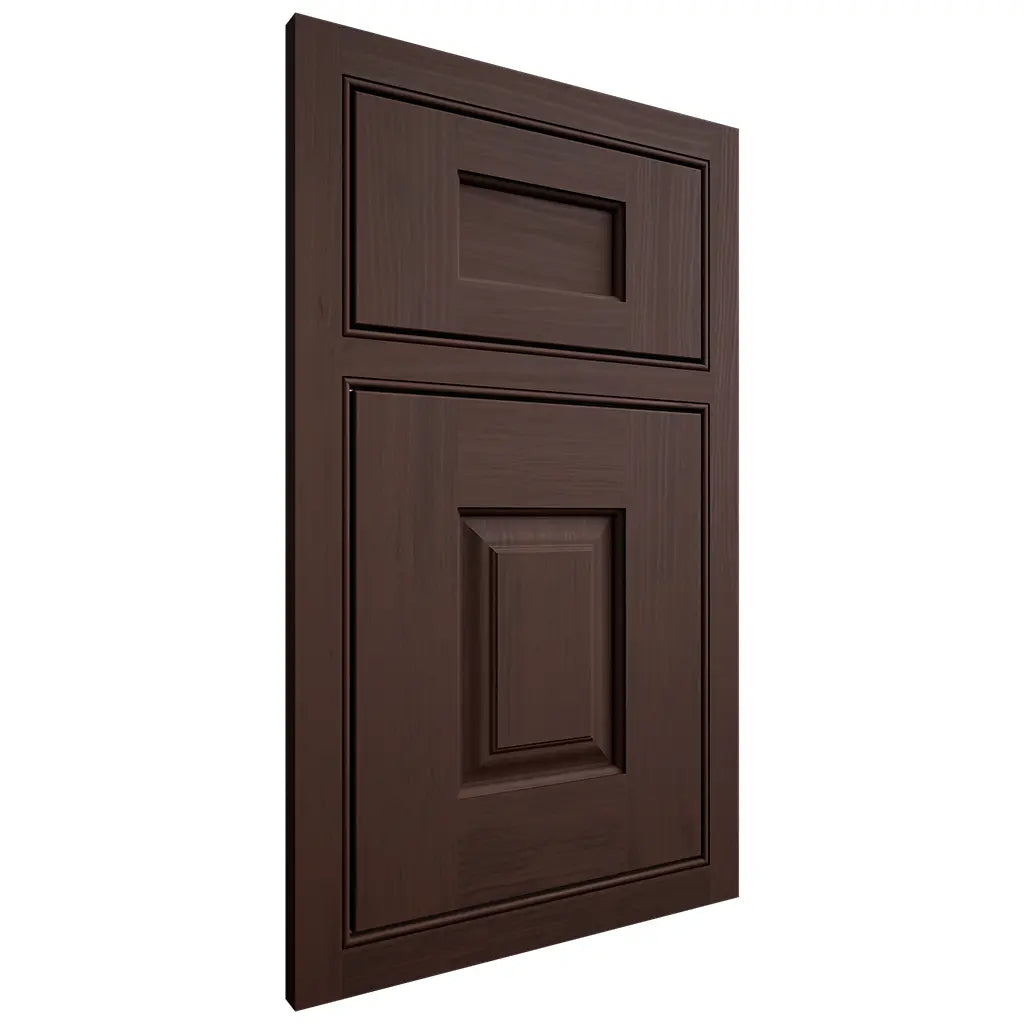 Shiloh Cabinetry Beaded Inset Summit Walnut Plain Cut Bison Door