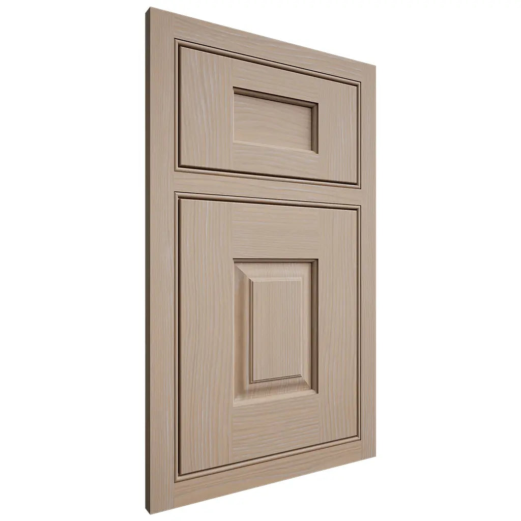 Shiloh Cabinetry Beaded Inset Summit White Oak Plain Cut Straw Door