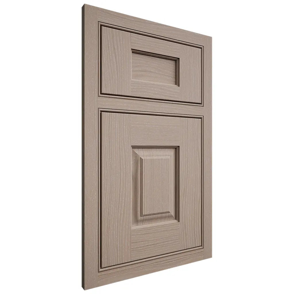 Shiloh Cabinetry Beaded Inset Summit White Oak Plain Cut Whitewash Door