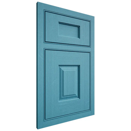Shiloh Cabinetry Beaded Inset Summit White Oak Quarter Sawn Aqua Door