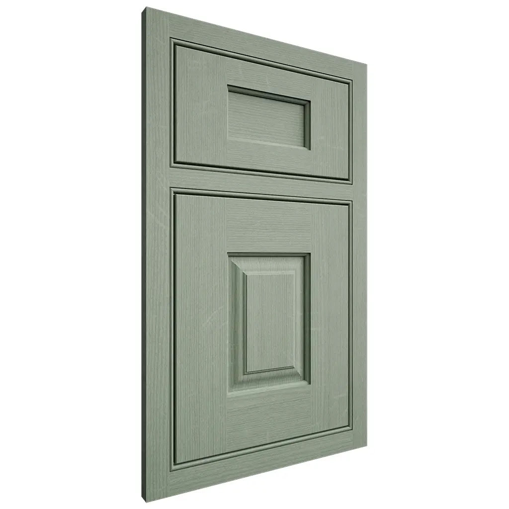 Shiloh Cabinetry Beaded Inset Summit White Oak Quarter Sawn Moss Door