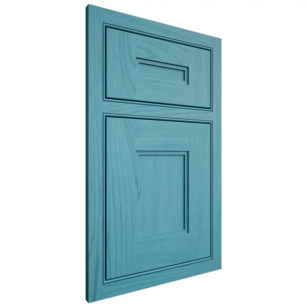 Shiloh Cabinetry Beaded Inset Tahoe Alder Plain Cut Aqua Door