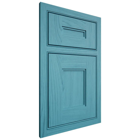 Shiloh Cabinetry Beaded Inset Tahoe Alder Plain Cut Aqua Door