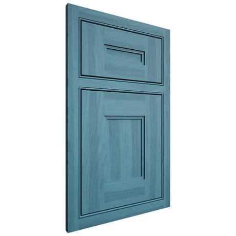 Shiloh Cabinetry Beaded Inset Tahoe Hickory Plain Cut Aqua Door