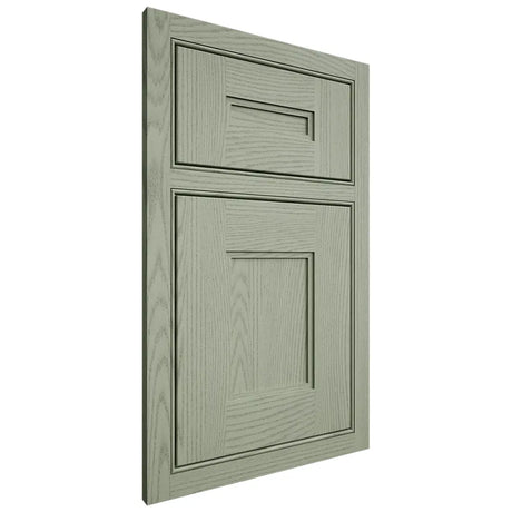 Shiloh Cabinetry Beaded Inset Tahoe Red Oak Plain Cut Moss Door