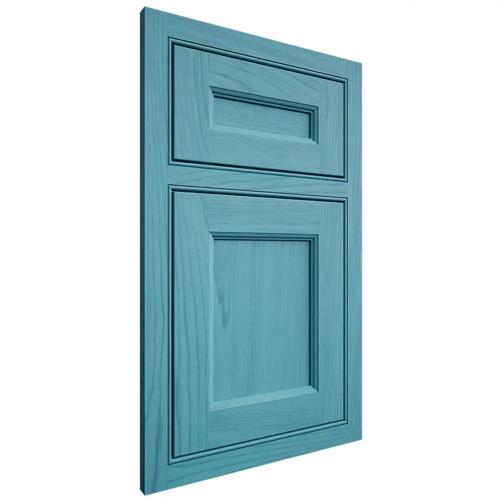 Shiloh Cabinetry Beaded Inset Ward Alder Plain Cut Aqua Door