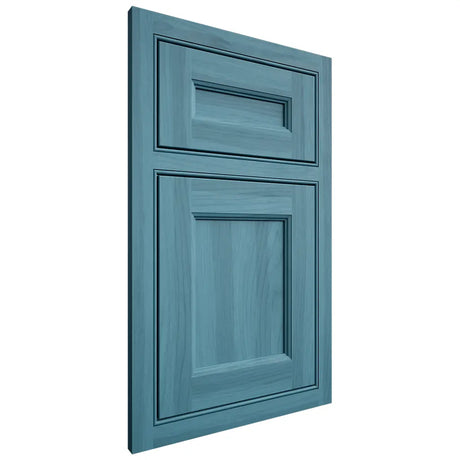 Shiloh Cabinetry Beaded Inset Ward Hickory Plain Cut Aqua Door