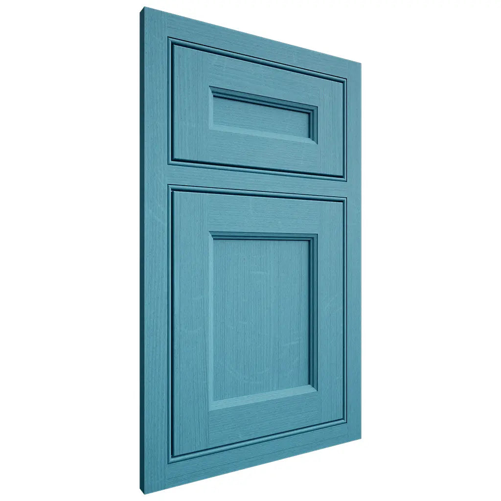 Shiloh Cabinetry Beaded Inset Ward White Oak Quarter Sawn Aqua Door
