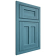 Shiloh Cabinetry Beaded Inset Wilmington Hickory Plain Cut Aqua Door