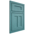 Shiloh Cabinetry Beaded Inset Wilmington Red Oak Plain Cut Aqua Door