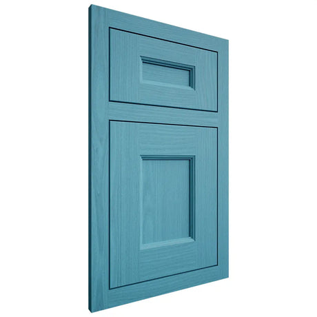 Shiloh Cabinetry Flush Inset Aspen White Oak Plain Cut Aqua Door