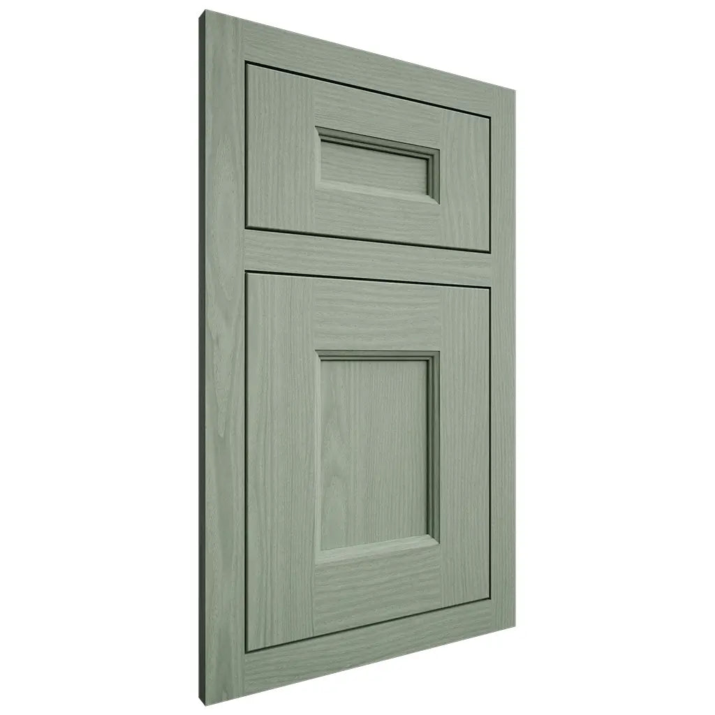 Shiloh Cabinetry Flush Inset Aspen White Oak Plain Cut Moss Door