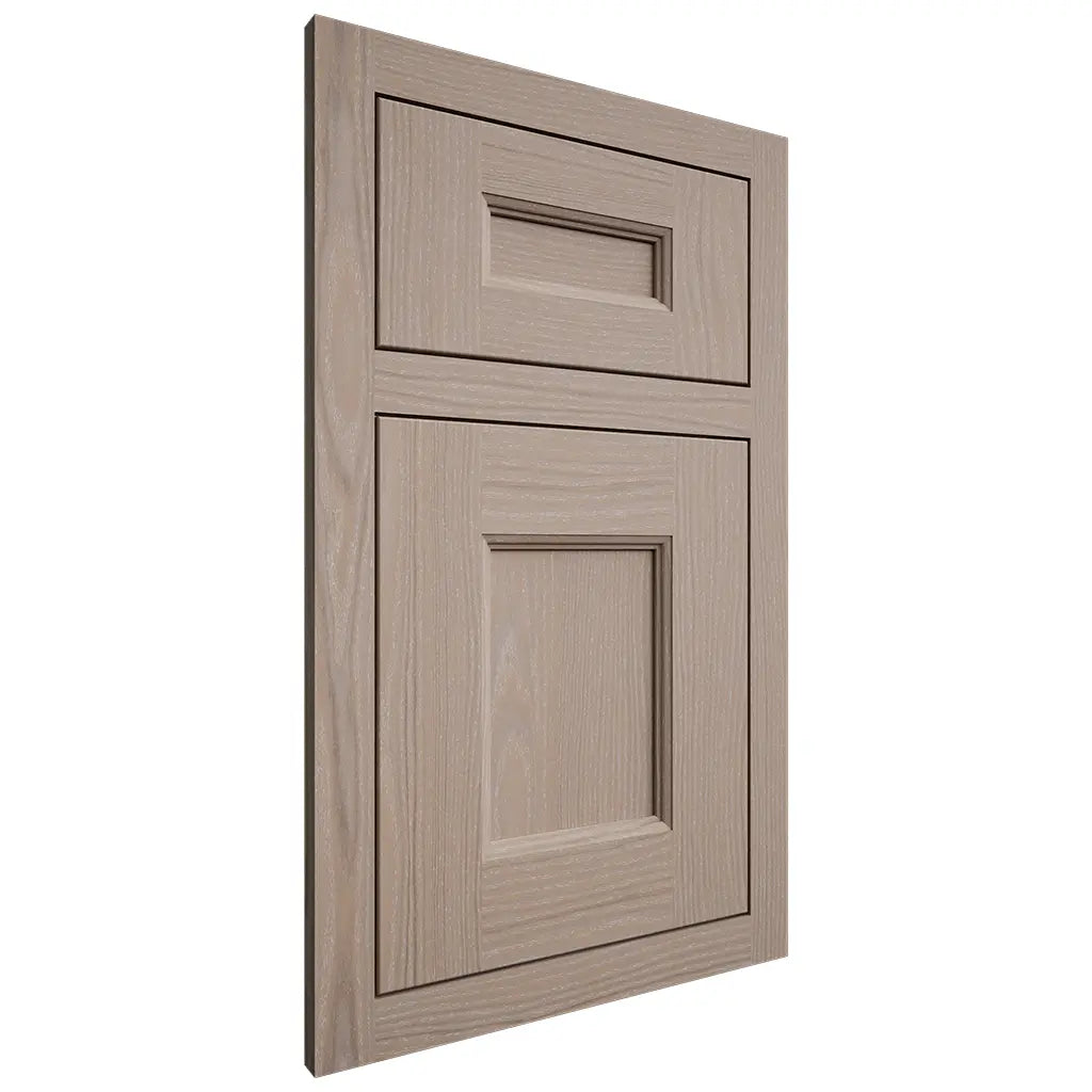 Shiloh Cabinetry Flush Inset Aspen White Oak Plain Cut Whitewash Door