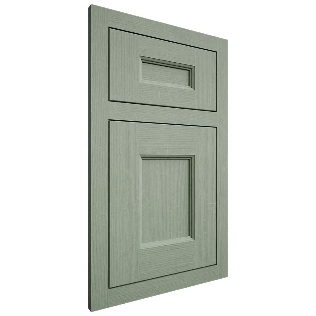 Shiloh Cabinetry Flush Inset Aspen White Oak Quarter Sawn Moss Door