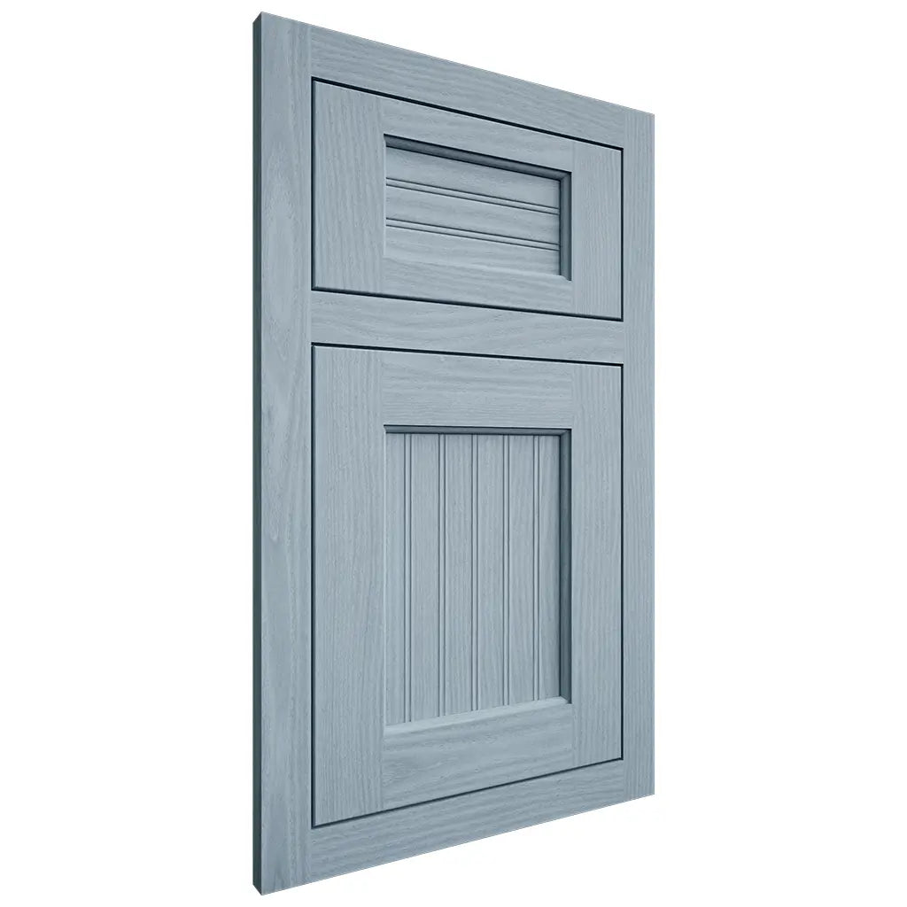 Shiloh Cabinetry Flush Inset Beaded Century White Oak Plain Cut Sky Door