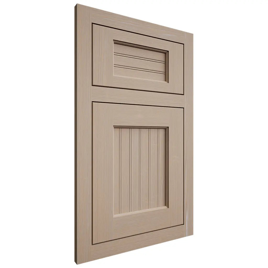 Shiloh Cabinetry Flush Inset Beaded Century White Oak Quarter Sawn Straw Door