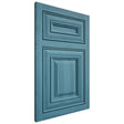 Shiloh Cabinetry Flush Inset Bradford Hickory Plain Cut Aqua Door