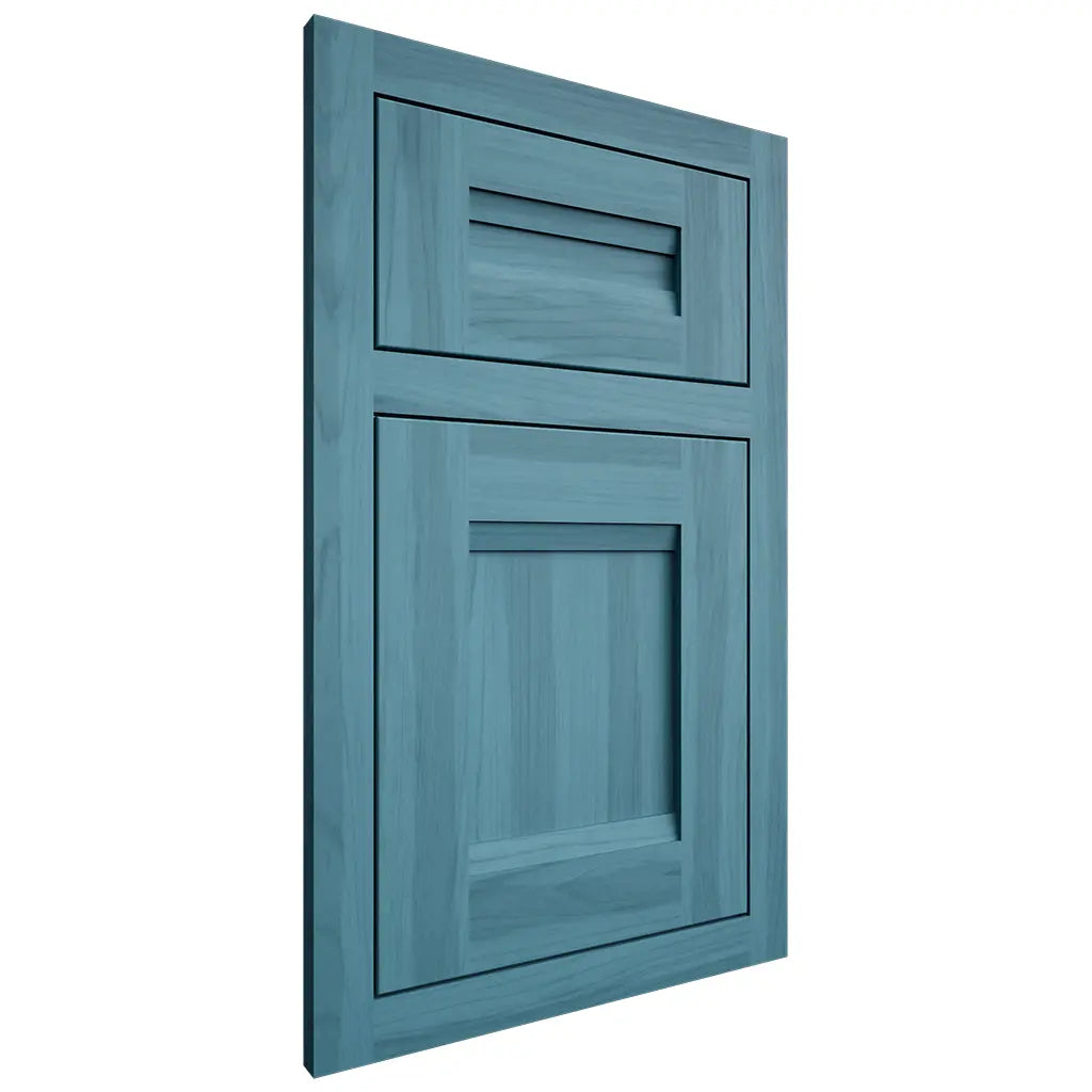 Shiloh Cabinetry Flush Inset Bristol Hickory Plain Cut Aqua Door