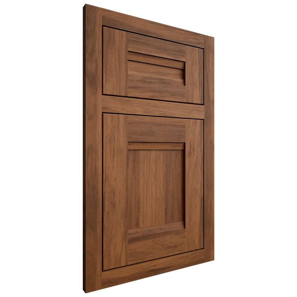 Shiloh Cabinetry Flush Inset Bristol Hickory Plain Cut Burnt Sugar Door