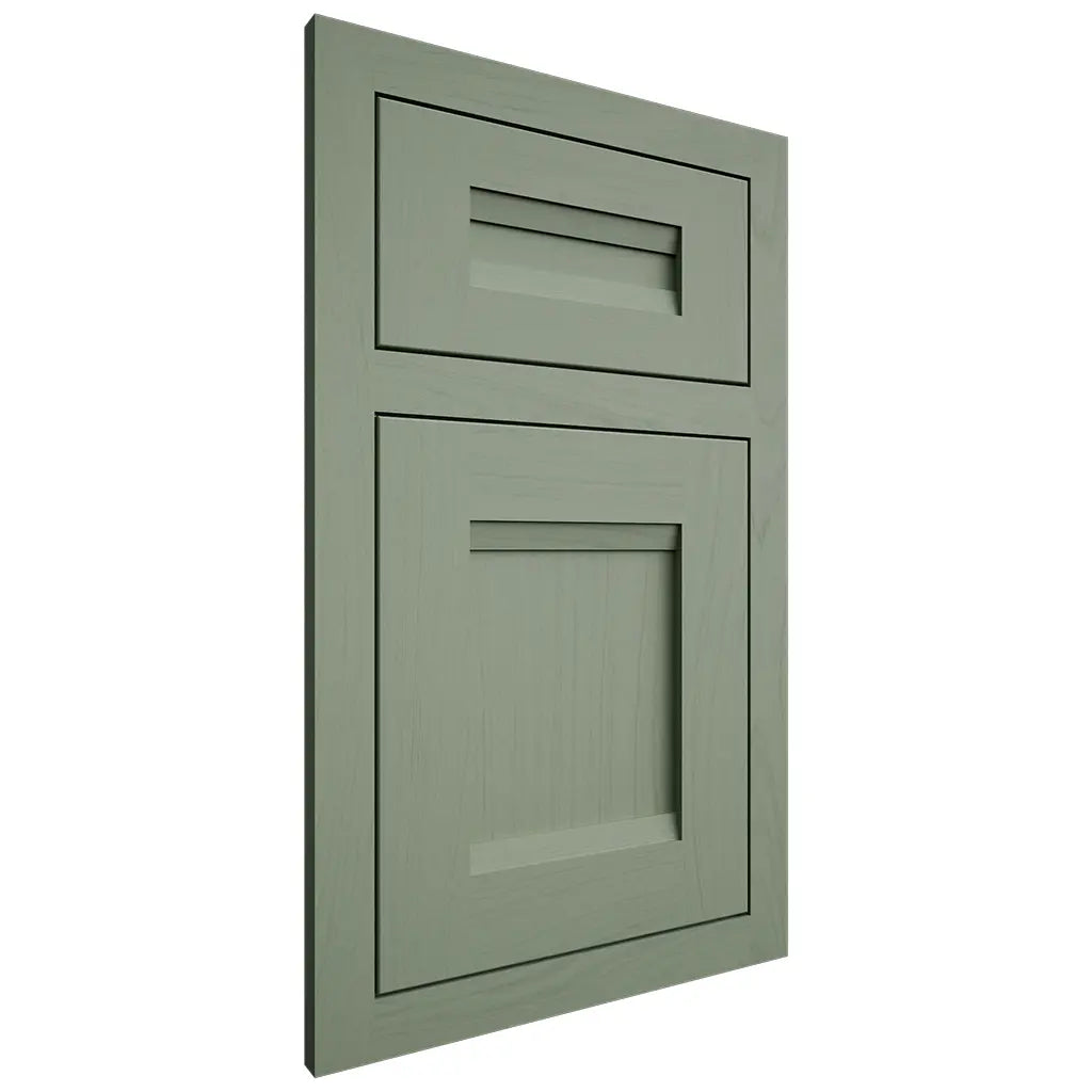 Shiloh Cabinetry Flush Inset Bristol Poplar Plain Cut Moss Door