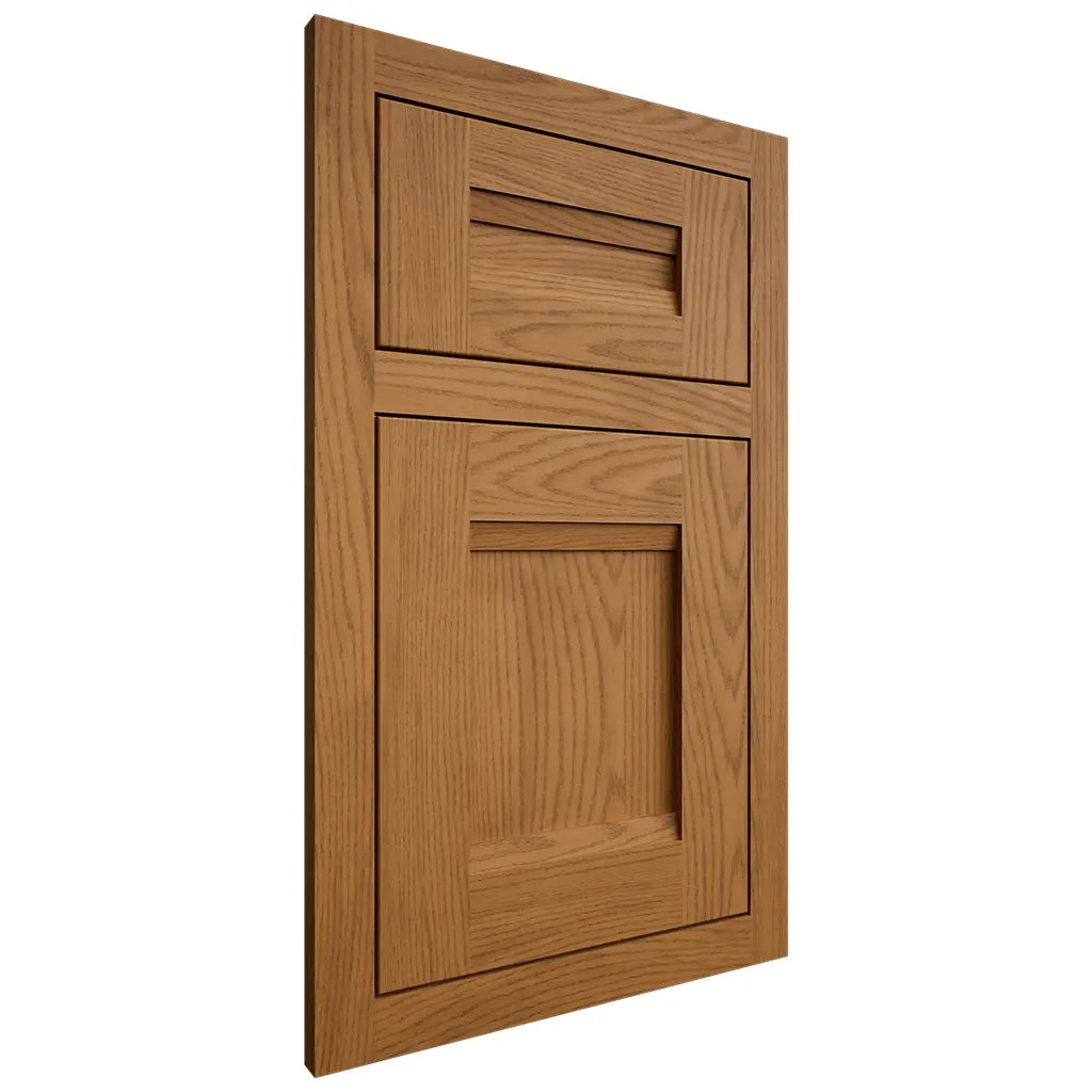 Shiloh Cabinetry Flush Inset Bristol Red Oak Plain Cut Autumn Door