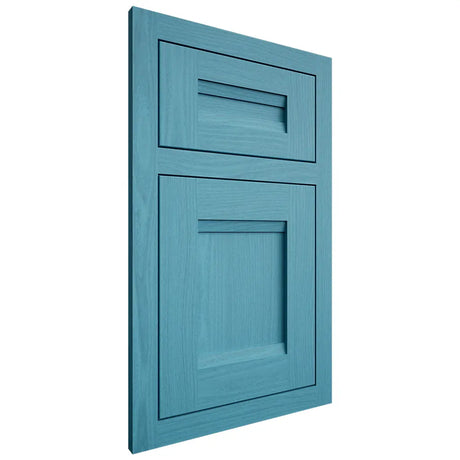 Shiloh Cabinetry Flush Inset Bristol White Oak Plain Cut Aqua Door