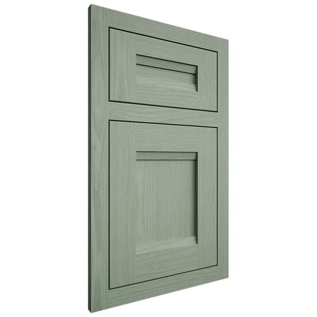 Shiloh Cabinetry Flush Inset Bristol White Oak Plain Cut Moss Door