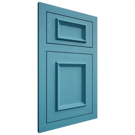 Shiloh Cabinetry Flush Inset Charleston White Oak Quarter Sawn Aqua Door