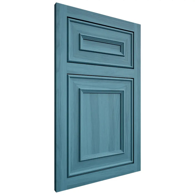 Shiloh Cabinetry Flush Inset Dalton Hickory Plain Cut Aqua Door