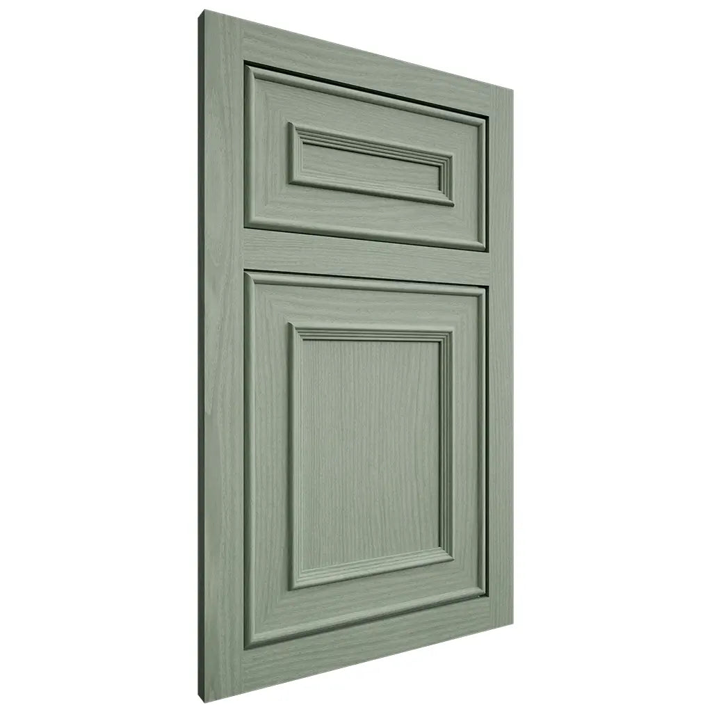 Shiloh Cabinetry Flush Inset Dalton White Oak Plain Cut Moss Door