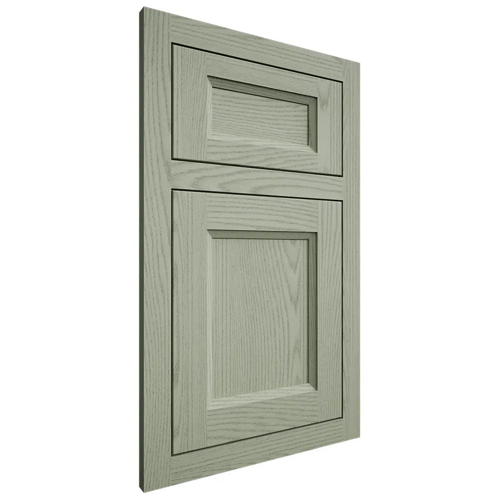 Shiloh Cabinetry Flush Inset Greensboro Red Oak Plain Cut Moss Door