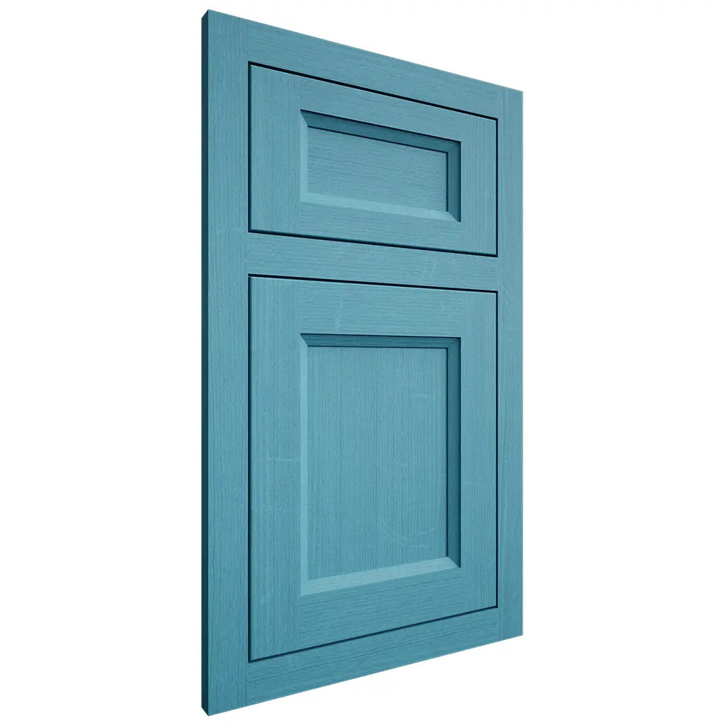 Shiloh Cabinetry Flush Inset Greensboro White Oak Quarter Sawn Aqua Door