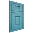 Shiloh Cabinetry Flush Inset Hamlin Alder Plain Cut Aqua Door
