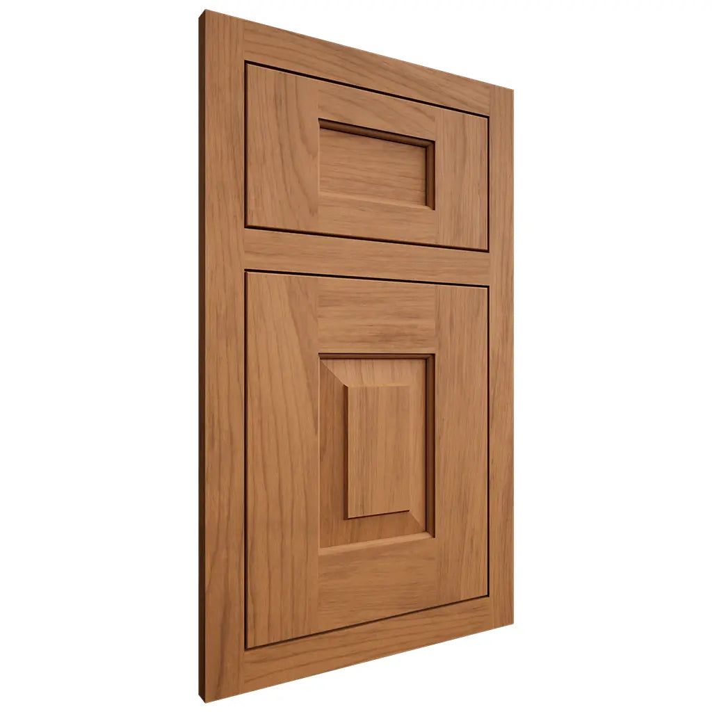 Shiloh Cabinetry Flush Inset Hamlin Alder Plain Cut Caramel Door