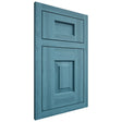 Shiloh Cabinetry Flush Inset Hamlin Hickory Plain Cut Aqua Door