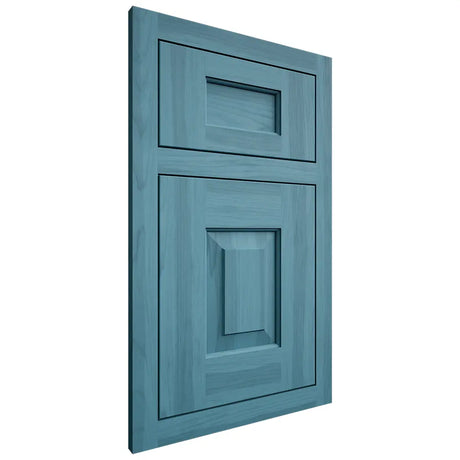 Shiloh Cabinetry Flush Inset Hamlin Hickory Plain Cut Aqua Door