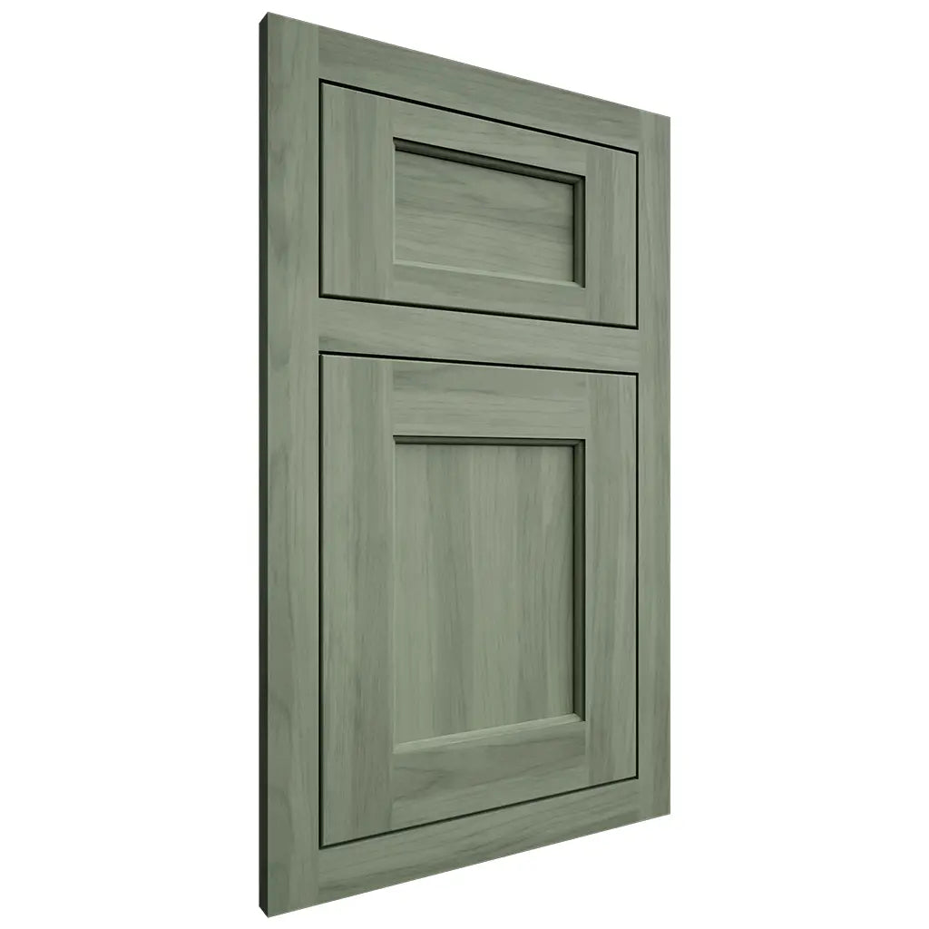 Shiloh Cabinetry Flush Inset Hamlin Hickory Plain Cut Moss Door