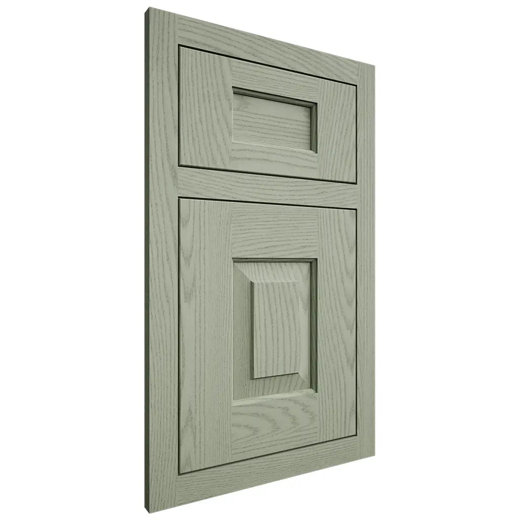 Shiloh Cabinetry Flush Inset Hamlin Red Oak Plain Cut Moss Door