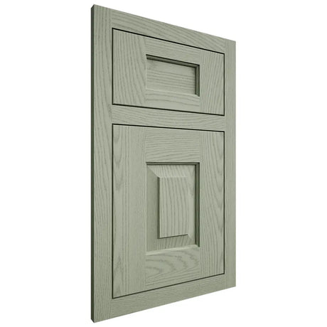 Shiloh Cabinetry Flush Inset Hamlin Red Oak Plain Cut Moss Door
