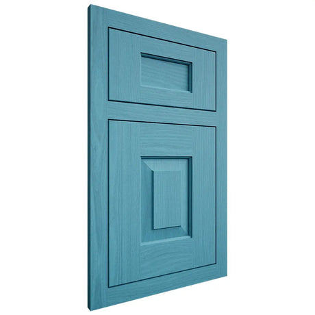 Shiloh Cabinetry Flush Inset Hamlin White Oak Plain Cut Aqua Door