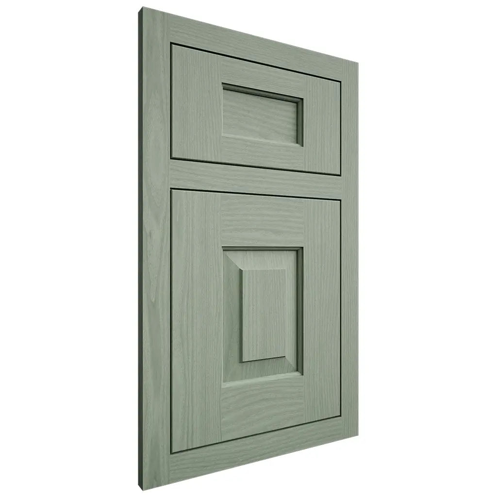 Shiloh Cabinetry Flush Inset Hamlin White Oak Plain Cut Moss Door