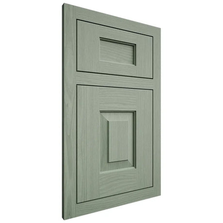 Shiloh Cabinetry Flush Inset Hamlin White Oak Plain Cut Moss Door