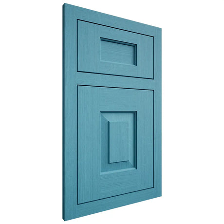 Shiloh Cabinetry Flush Inset Hamlin White Oak Quarter Sawn Aqua Door