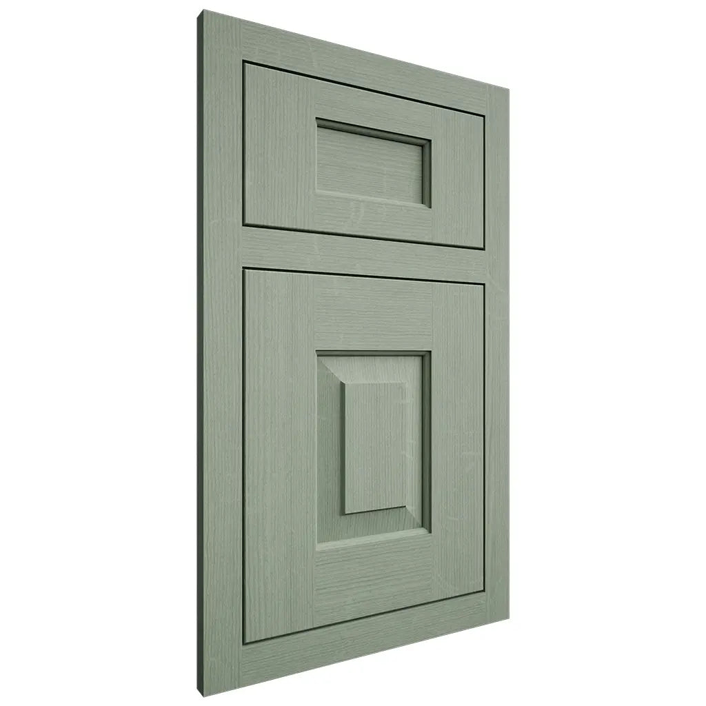 Shiloh Cabinetry Flush Inset Hamlin White Oak Quarter Sawn Moss Door