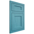 Shiloh Cabinetry Flush Inset Hanover Alder Plain Cut Aqua Door
