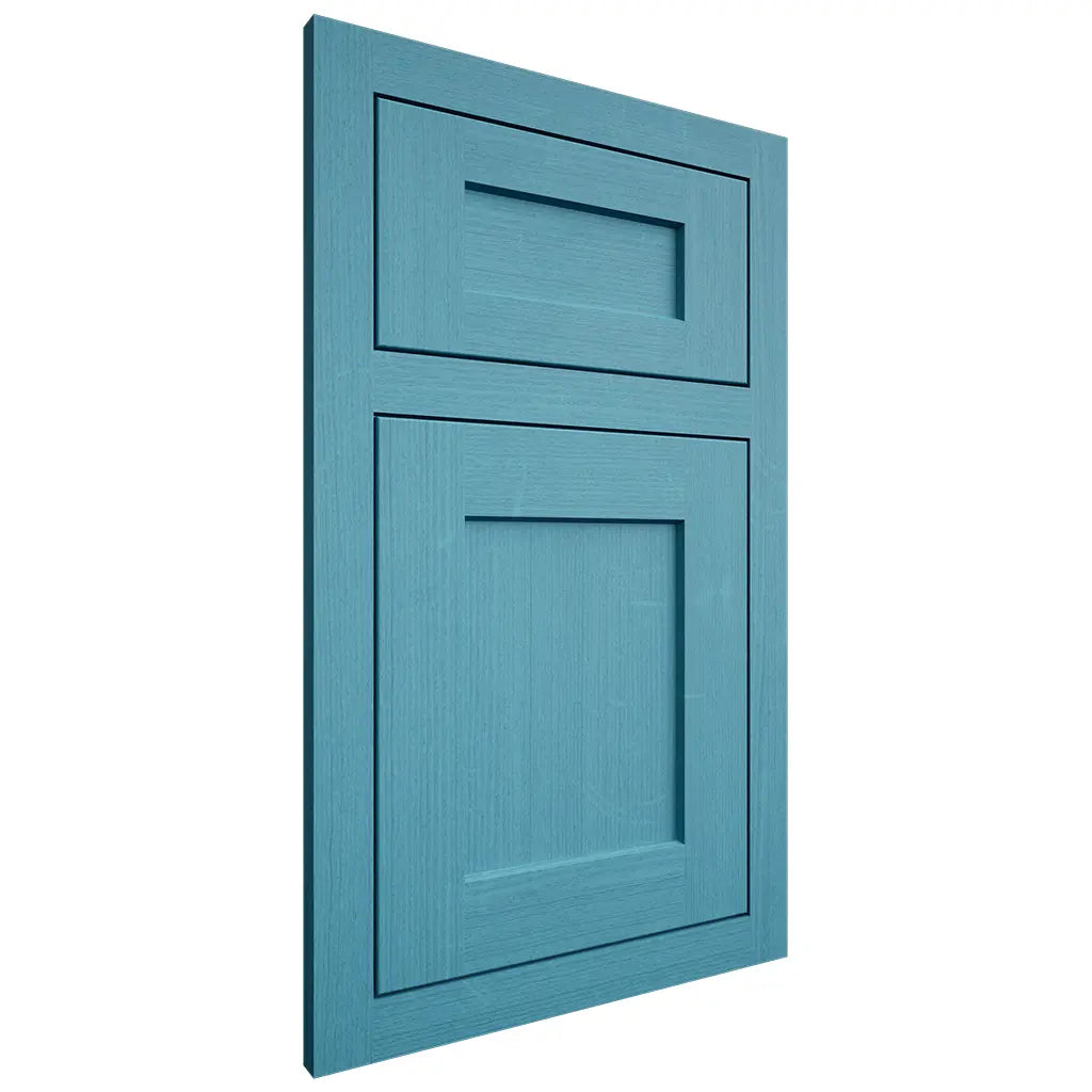 Shiloh Cabinetry Flush Inset Hanover White Oak Quarter Sawn Aqua Door