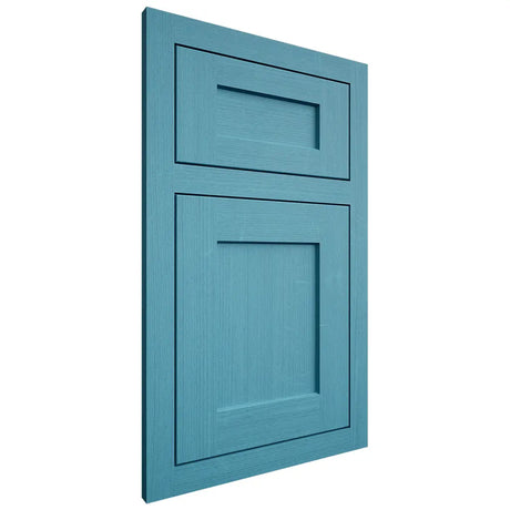 Shiloh Cabinetry Flush Inset Hanover White Oak Quarter Sawn Aqua Door